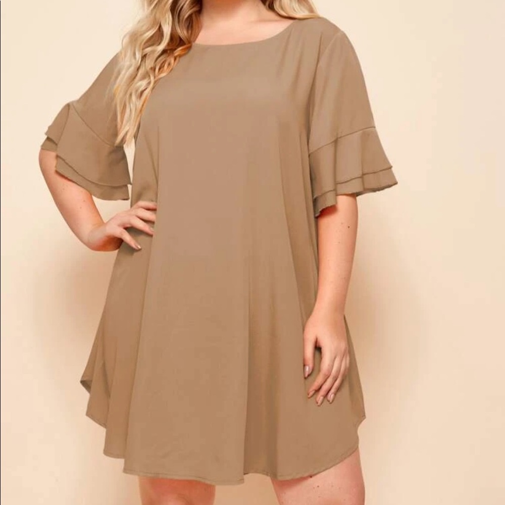 Boho flounce sleeve tunic dress - Picture 4 of 16